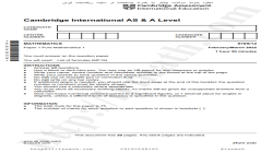 Cambridge International AS and A Level Mathematics February March 2022 9709 With Mark Scheme