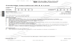 Cambridge International AS and A Level Mathematics May June 2020 9709-1 With Solution