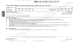 Cambridge International AS and A Level Mathematics May June 2021 9709-2 With Mark Scheme