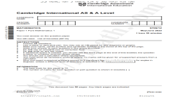 Cambridge International AS and A Level Mathematics May June 2023 9709-2 With Solution