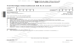 Cambridge International AS and A Level Mathematics May June 2023 9709-3 With Solution