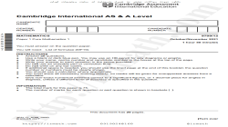 Cambridge International AS and A Level Mathematics October November 2021 9709-2 With Mark Scheme